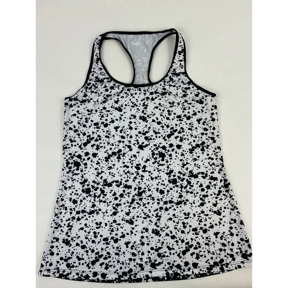 Fabletics Women's Black White Speckled Racerback Tank Top Size M - Picture 1 of 6